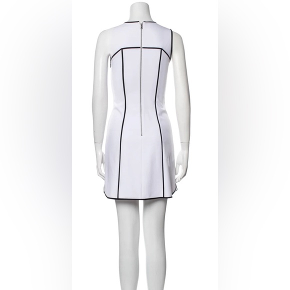 ALICE + OLIVIA White Acetate Dress Mini US 6 A-Line Black Accents RETAIL $450.00 - Picture 3 of 3
